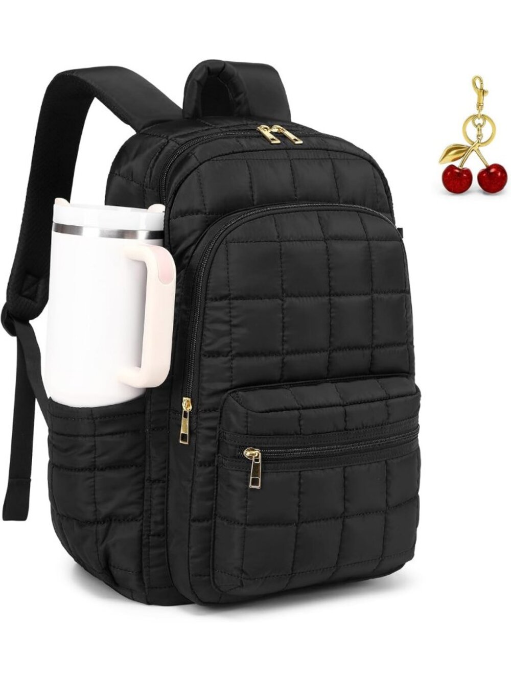 Stylish 15.6" Laptop Backpack for Women | Puffer Quilted Casual Travel Daypack